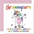 Stuff4 Birthday Cards for Grandma - Grannycorn - Grandma Mothers Day Card from Grandson Granddaughter, Happy Birthday Grandma, Gran Unicorn Birthday Card, 5.7 x 5.7 Inch Seasonal Funny Greeting Cards
