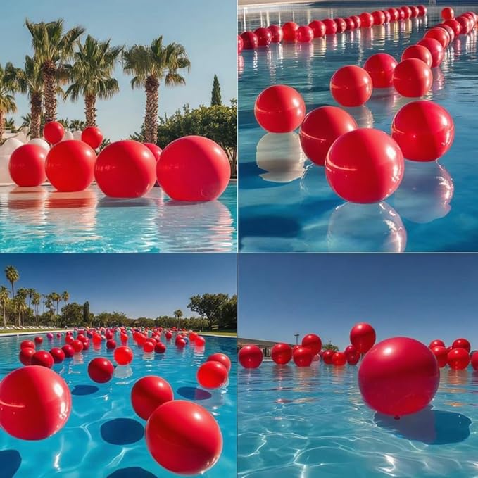 50 Pcs Red Balloons Kit 18 24 36 Multi Sizes Giant Balloon, Use for Pool Party Birthdays, Weddings, Events Party Decoration Supplies