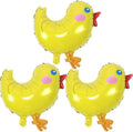 Chicken Balloons Easter Balloons Yellow Chick Foil Balloon for Easter Party Decorations Themed Party Shower Chicken Birthday Party Decorations Decor Supplies Party Balloon Set 3pcs