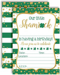 Our Little Shamrock St. Patrick’s Day Birthday Party Invitations, 20 5x7 Fill In Cards with Twenty White Envelopes by AmandaCreation