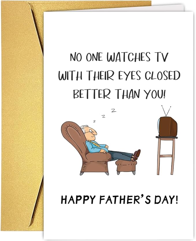 UUEFKTN Funny Fathers Day Card Gifts from Daughter Son, Humor Father's Day Card Gift for Dad Stepdad, Ideal Gift for Fathers Day, Happy Father's Day Card Gift for Dad Grandpa
