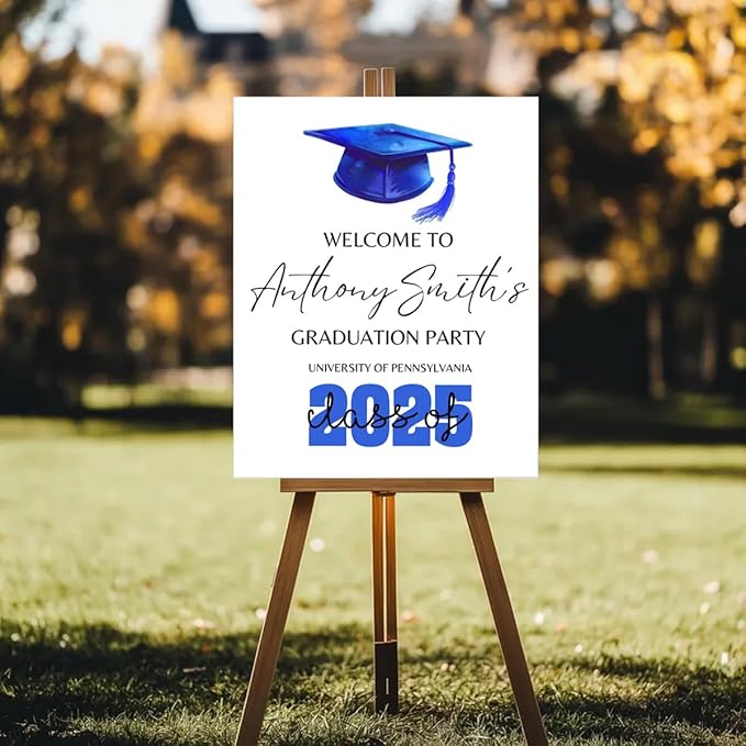 Graduation Party Welcome Sign, Photo Graduation Poster, Greenery Grad Poster, Grad Party Decorations, Senior 2025 2026, Class of 2025 Welcome Board,Custom Grad Celebration Sign, Graduates, Canvas 5