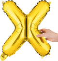 Restaurantware-Balloonify 16 Inch Letter Balloon, 1 Alphabet Party Balloon - Letter X, Self-Sealing, Gold Foil Mylar Finish, Hanging Loop, Decoration For Birthday, Wedding, Or Graduation