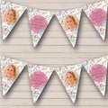 Watercolour Floral Happy Photo Personalized Birthday Party Bunting - Hanging Party Decoration - Birthday Party Banner Garland | Decorative Party Supplies