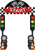 Peryiter 3 Pcs Race Car Birthday Party Decorations Racing Party Decorations Racing Fans Welcome Porch Sign Checkered Flag Hanging Door Banner for Car Birthday Baby Shower