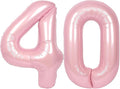 SUWEN 40 Inch Large Pink 40 Balloon Numbers Big Foil Helium Number Balloons 0-9 Jumbo Happy 40th Mylar Birthday Party Decorations for Women Anniversary Party Supplies