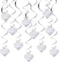 BEISHIDA Happy Valentine's Day Hanging Swirls Valentine's Decorations Silver Heart Hanging Ornament Wedding Anniversary Engagement Proposal Party Supplies Romantic Party Decorations Pack of 15