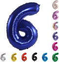 YPSelected 32 Inch Large Foil Helium Number Balloon Birthday Wedding Party 0-9 (Navy Blue, 6)