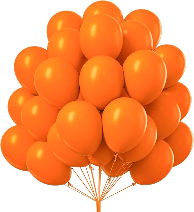 PartyWoo Orange Balloons 101pcs 12 Inch Fall Latex Helium Balloons for Birthday Baby Shower Graduation Tangerine Little Cutie Pumpkin Tropical Sunshine Boho Theme Party Decorations Orange-Y9