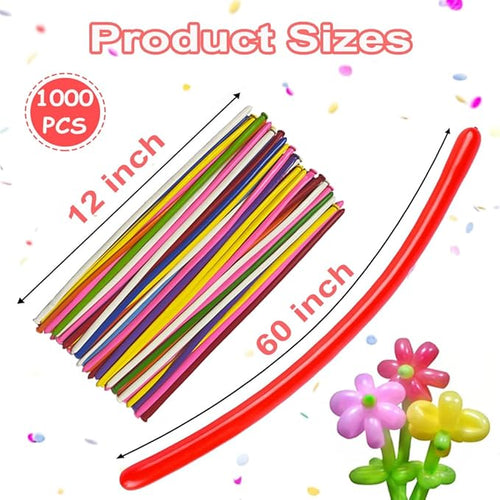 1000Pcs 260 Long Balloons, Twisting Animal Balloons Assorted Color - Thickening Latex Magic Long Balloon for Animals Modeling Wedding Birthday Party Decorations