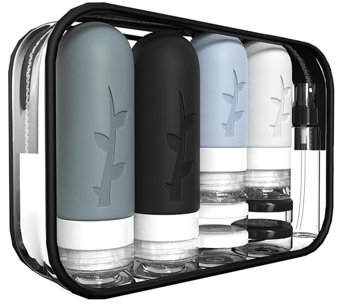 18pack Travel Bottles for Toiletries,TSA Approved Silicone Travel Containers for Toiletries,Leak Proof Refillable Liqus Shampoo And Conditioner travel Essentials toiletry Bottles