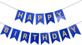 Happy Birthday Banner Decoration with Shiny Letters Glitter BBirthday Banner Sign Birthday Party Decorations Supplies(Blue Gold)