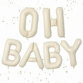 Cream OH BABY Balloons,40 Inch Letter Oh Baby Balloon Banner Beige for Baby Shower Gender Reveal Backdrop Party Decorations