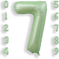 AULE 40 Inch Large 7 Balloon Numbers Sage Green, Big Foil Number Balloons, Giant Helium Happy Birthday Party Decorations for Man and Women, Huge Mylar Anniversary Party Supplies