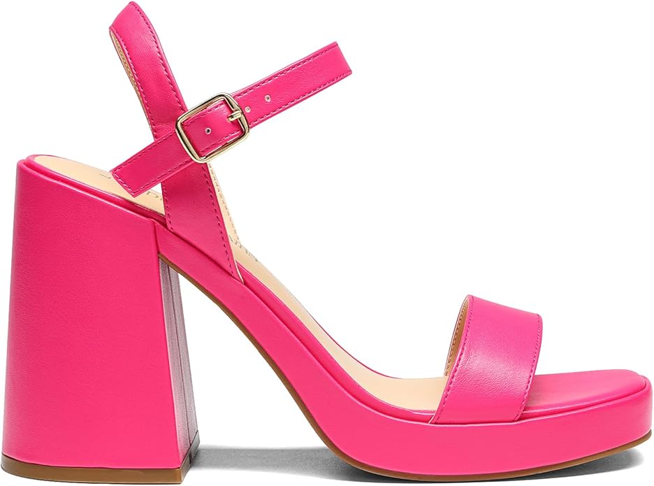 DREAM PAIRS Heels for Women Block Chunky Platform High Heels Open Toe Fashion Wedding Party Evening Prom Dance Ankle Strap Dress Pump Sandals Shoes