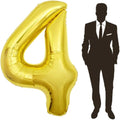 65 Inch Giant gold Foil Number Balloon,Old Children's Birthday Party Helium Balloon Wedding And Celebration Themed Party Decoration Supplies (4 Plus)