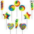 Swirl and Twist Rainbow Lollipop and Ring Mix,(25-Pack) Assorted Flavors, Great for Birthday Parties, Events, and Goody Bag Fillers, Party Favors, Individually Wrapped Suckers (25-Pack)