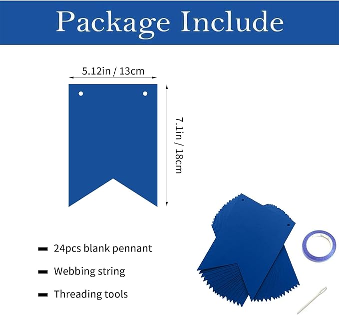 M lapis Custom Blank Blue Banner Kit - DIY Handwriting Banners, Custom Phrase Banner, Party Supplies, Home Decor