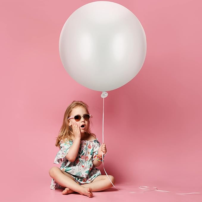 18 Pack 18/24 / 36 Inch Balloons Large Latex Giant Round Big Macaron Balloons for Wedding Birthday Party Baby Shower Decorations(White)