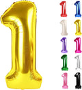 Gold Number 1 Balloon for First Birthday 40 Inch, 1st One Number Balloons Birthday Decorations for Girl Boy Toddler Baby