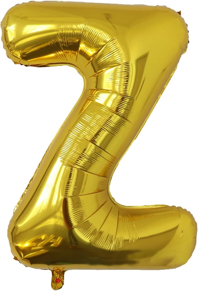 40 Inch Letter Balloons, Large Gold Z Balloon Letter Decor, A to Z Letter Balloons, Helium Balloons, Z Foil Balloon for Birthday Party Anniversary Supplies Decorations
