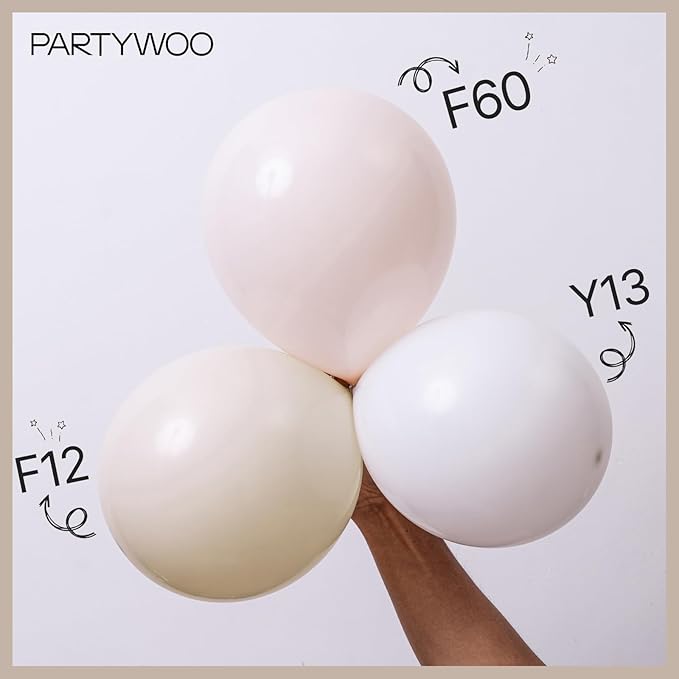 PartyWoo Balloons, 50 pcs 5 Inch Matte White Balloons, for Balloon Garland or Balloon Arch as Party Decorations, Wedding Decorations, Neutral Baby Shower Decorations, White-Y13