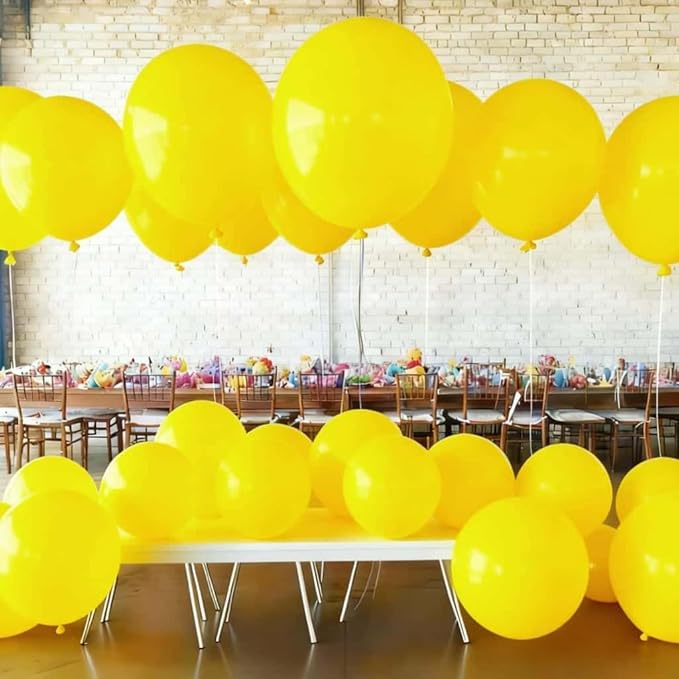 50 Pcs Giant Yellow Latex Balloon Kit - Mixed Sizes 18", 24", 36" Pool Party Decorations for Easter, Thanksgiving, Baby Shower, Summer Parties, Halloween & Events