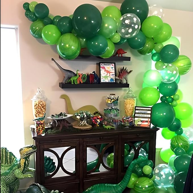 Green Balloons,12 Inch 50pcs Dark Green Lime Green Latex Balloons Green Party Decorations Balloons for St. Patrick's Day Birthday Jungle Safari Outdoor Events
