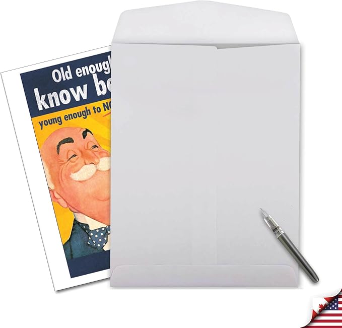 NobleWorks - Jumbo Men's Birthday Card with Envelope (8.5 x 11 Inch) - Funny Retro Bday Greeting Card for Dad, Husband - Old Enough J5411