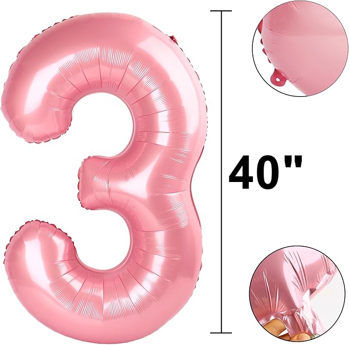 40 Inch Pearlescent Pink Number 23 Balloon Number 23 Balloon 40 Inch, 23th Birthday Party Decorations for Boy or Girl Huge Mylar Anniversary Party Supplies
