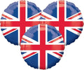 Set of 3 Great Britain Flag National Pride 18" Foil Party Balloons