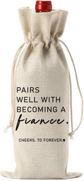 Engaged Wine Bag Engagement Gifts for New Couples Her Engagement Party Decorations Pairs Well with Becoming A Fiance Wine Bottle Bag Champagne Bottle Wraps Bags