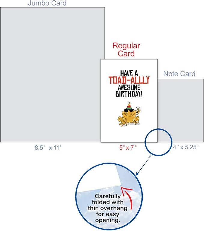 The Best Card Company - Funny Birthday Pun Card, 5x7 Inch, Multicolored, Includes Envelope, Made from 30% Recycled Content, No Batteries Required