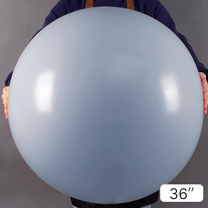 PartyWoo Dusty Blue Balloons 4pcs 36 Inch Slate Blue Boho Neutral Latex Helium Balloons for Baby Shower Wedding Graduation Anniversary Retirement Cat Tornado Birthday Party Decorations Blue-F51
