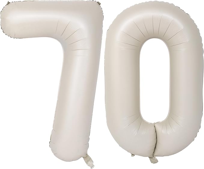 40 In Cream white Number Balloons Helium Foil Mylar Balloon Birthday Party banquet Decoration Digital 70