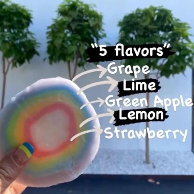 Sugarolly Rainbow Cotton Candy, Individually Wrapped 5 flavors in one pack, Korean Cotton Candy, Party Flavors Supplies Birthdays, goodie bags for Kids, Sweet treat for all ages, 12g bag (5-pack)