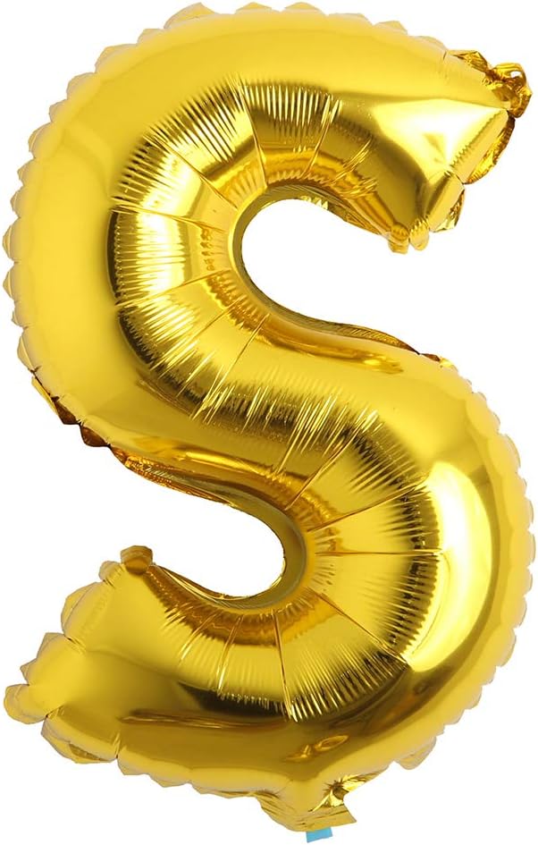 16" Alphabet Letter and Number Balloons Set Package, Aluminum Hanging Foil Film banner Mylar Balloon for Birthday Party Decoration Custom Word (A-Z, 0-9 Gold) (16 inch S Gold)