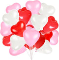 60 Pcs Love Heart Balloons 10-inch Red Pink White Latex Heart Balloons for Valentines Day Wedding Anniversary Engagement Birthday Garden Company Celebration Graduation Prom Party Romantic Decor