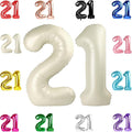 21 Balloon Number, Cream Number 21st Birthday Balloons 40 Inch, 21 or 12 Years Old Cream Birthday Decorations for Men Women Him Her, 21st Anniversary Decorations