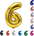 YPSelected 32 Inch Large Foil Helium Number Balloon Birthday Wedding Party 0-9 (Gold, 6)