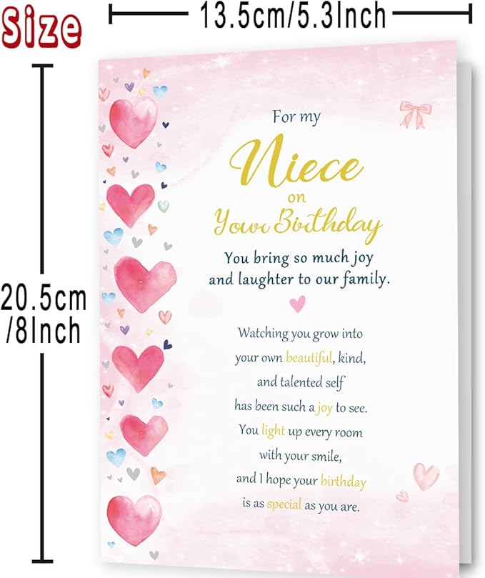 Niece Birthday Card, Unique Birthday Cards for Niece, Adult Gifts from Aunt