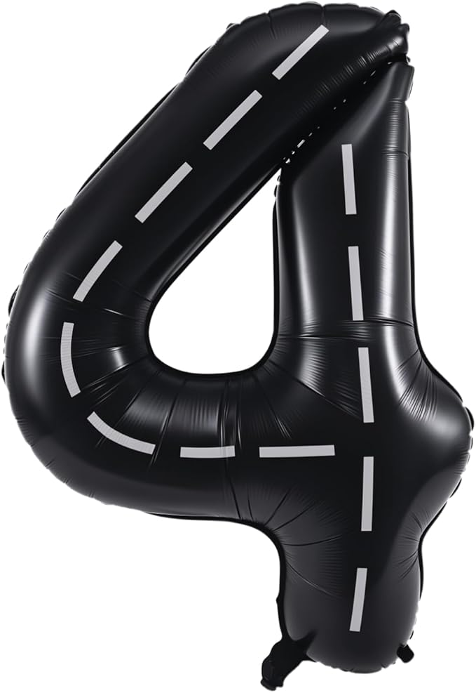 40 Inch Large Foil Helium Number Balloon Birthday Wedding Party 0-9 (Racetrack, 4)