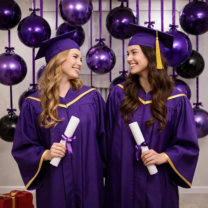 Togvu Purple Round Foil Balloons, 12PCS Different Sizes 4D Metallic Balloon Large Dark Purple Sphere Mirror Ball Balloons for Graduation Halloween Birthday Party Ceiling Decorations Supplies