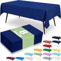 misaya 8 Packs Disposable Plastic Table Cloth, 54 x 108 Inch Waterproof Rectangle Tablecloth, Leakproof & Sturdy Decorative Table Covers for Easter, Picnic, Party and Outdoor, Navy