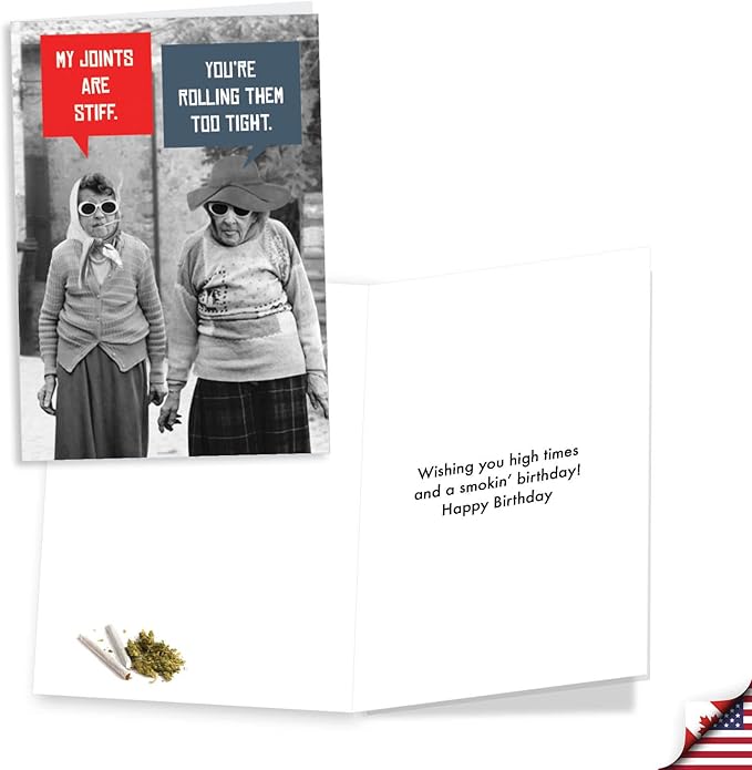 NobleWorks Assorted 3 Pack of Hysterical Retro Birthday Greeting Cards with 5 x 7 Inch Envelopes for Men and Women (3 Designs, 1 Each) Naughty Seniors VC9269BDG-C1x3