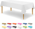 Party Dimensions White Disposable Plastic Tablecloth for Rectangle Tables (48 Pack) Premium Decorative Table Cloths for Parties, Events & Weddings, Indoors & Outdoors, 54 x 108 inches
