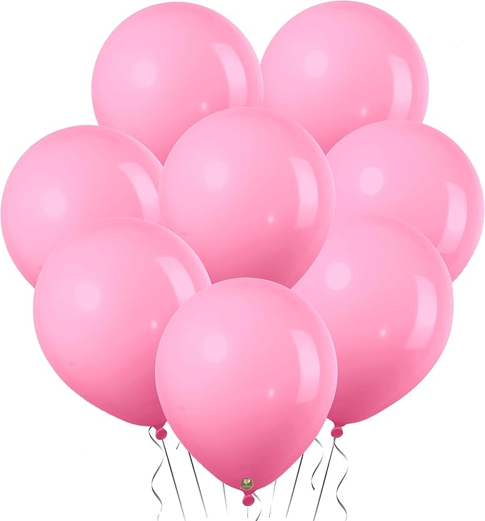 AFTERLOON® Biodegradable Mini Balloons 100 pcs Cotton Candy Pink 5 Inch, Matte Color Thickened Extra Strong Latex Helium Float, Baby Shower Gender Reveal Garland Wedding Birthday Party Decorations