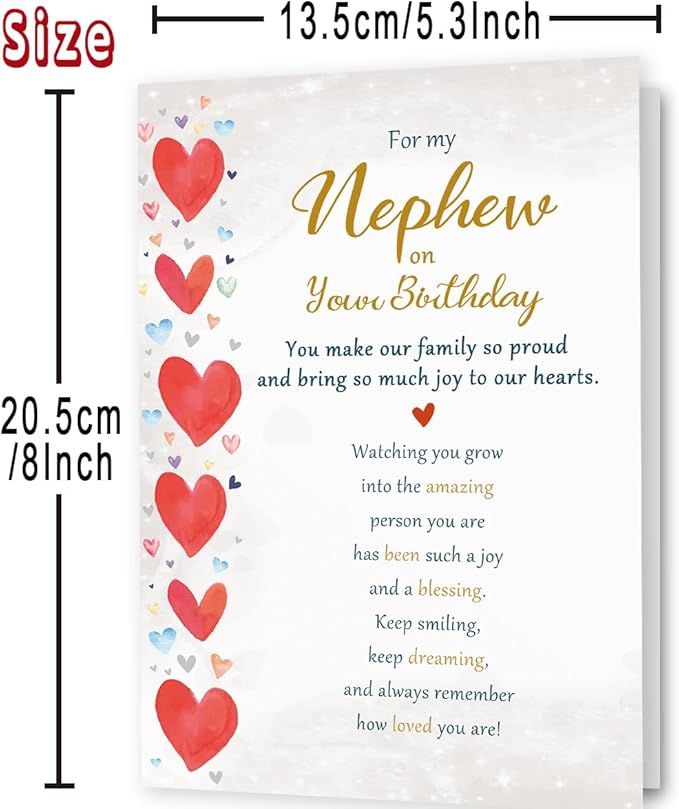 Nephew Birthday Card Gifts, Birthday Card for Nephew from Uncle Aunt