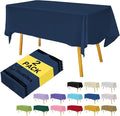 Navy Blue Plastic Tablecloths 2 Pack Disposable Table Covers 54 x 108 Inch Baby Party Tablecovers PEVA Vinyl Dark Table Cloths for Parties Picnic Birthday Wedding's 8 ft Rectangle Table Use