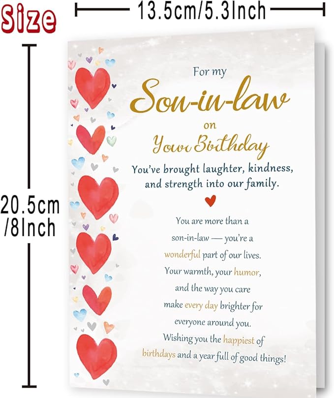 Son in Law Birthday Card, Funny Birthday Card for Him Men, Happy Birthday to A Best Son-in-Law